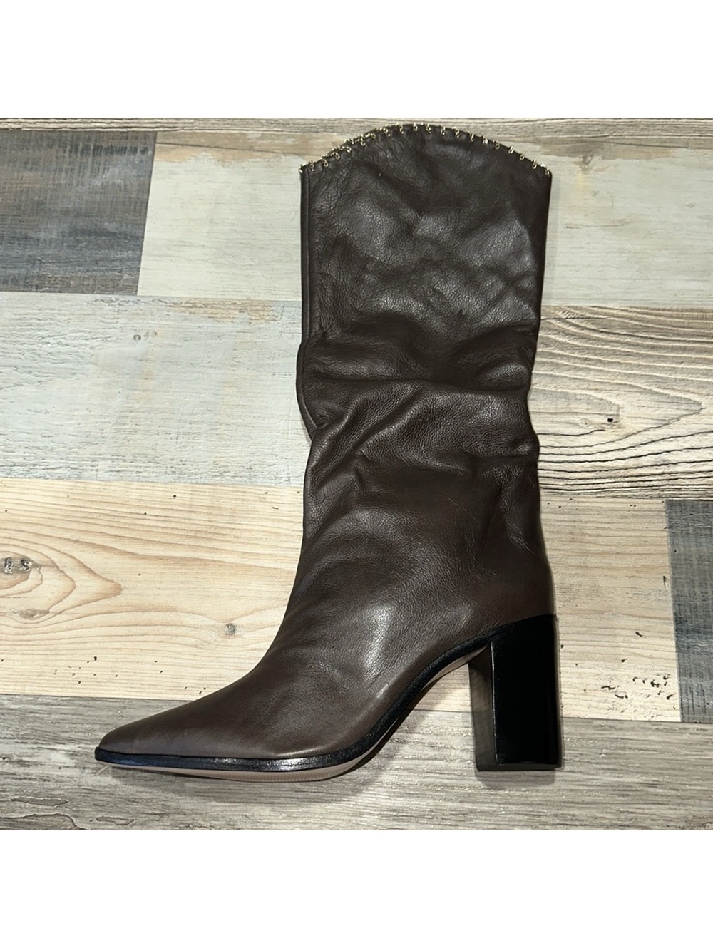 Schutz Vary Brown Leather Boot - Picture 4 of 5